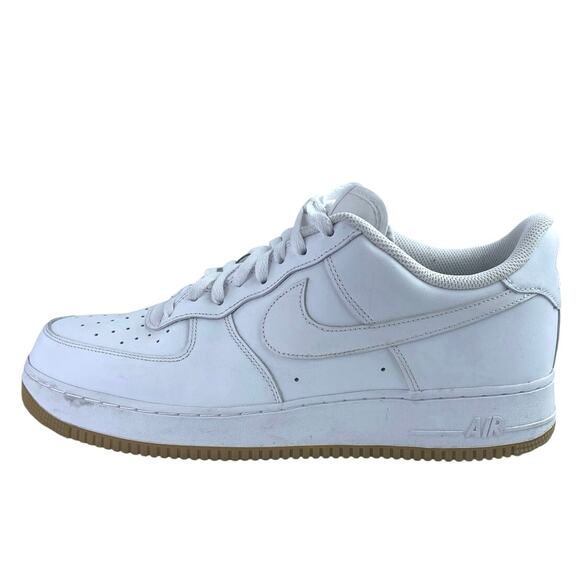 Nike Air Force 1 Men's White Leather Low Top Lace Up Athletic Sneakers Shoes 13 - Picture 1 of 6